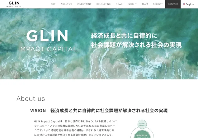 ESG投資コンサルタント GLIN Impact Capital｜WordPressコーポレートサイトTOP画像